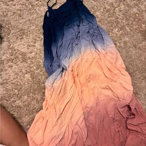 Ombre Maxi Dress in Blue and Peach
